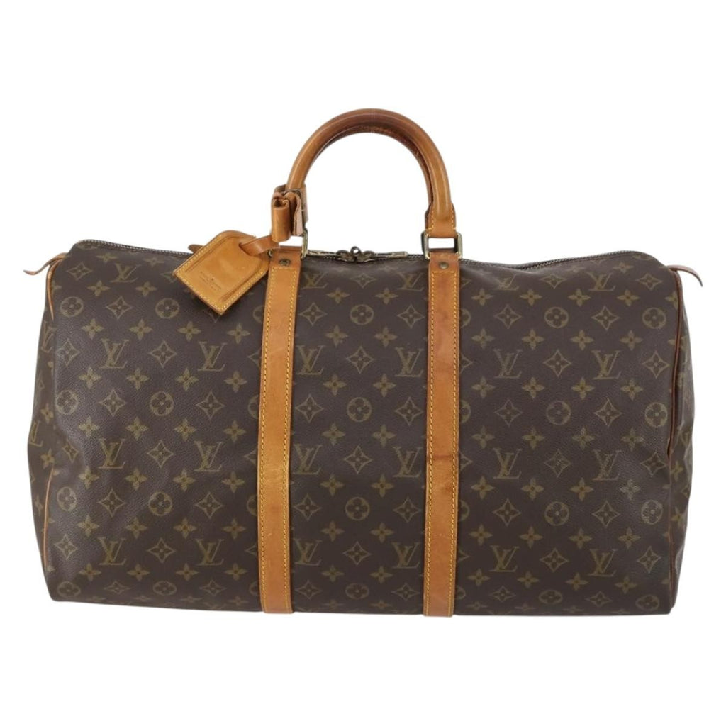 Louis Vuitton Keepall Bag Monogram Canvas Brown Canvas Travel Bag