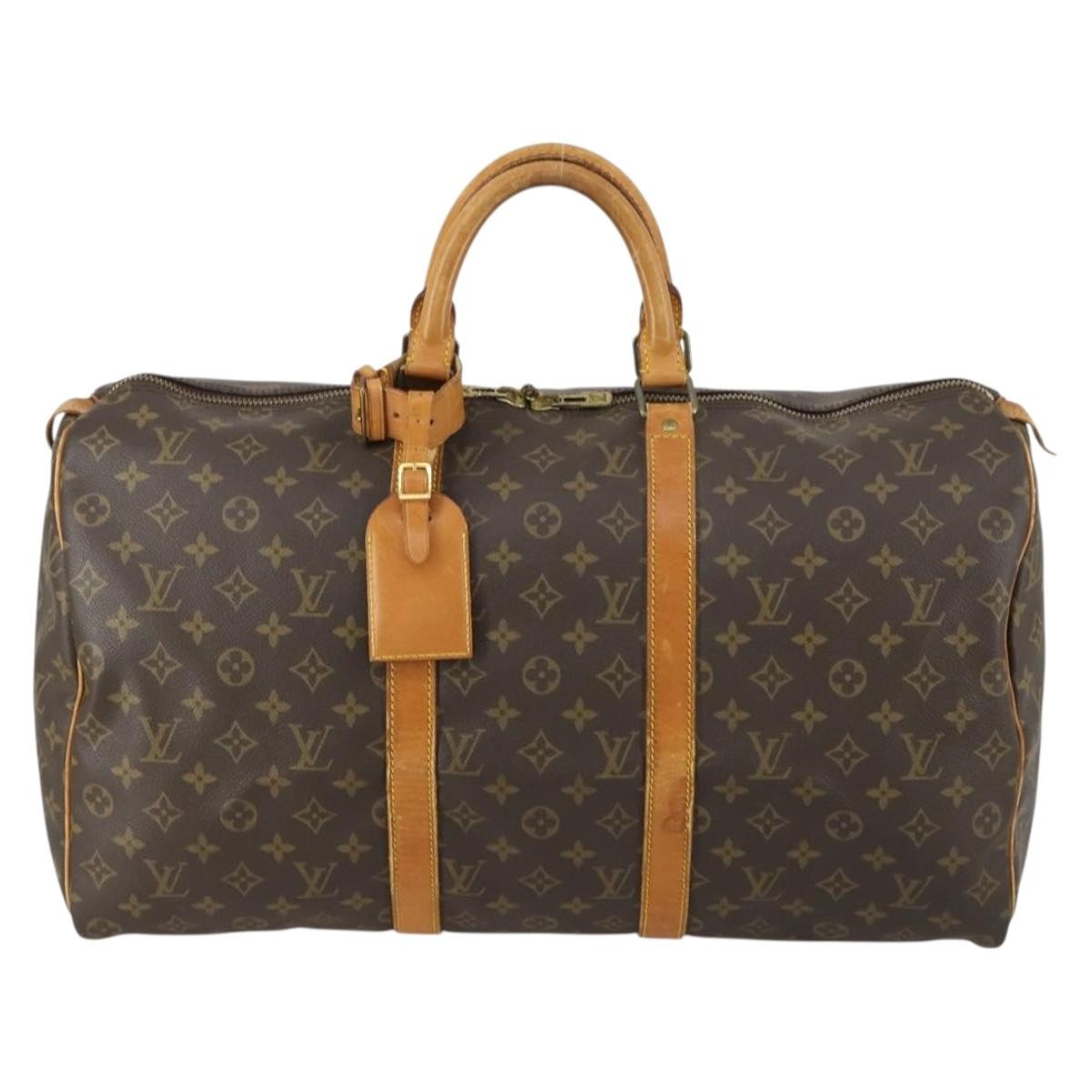 Louis Vuitton Keepall Bag Monogram Canvas Brown Canvas Travel Bag