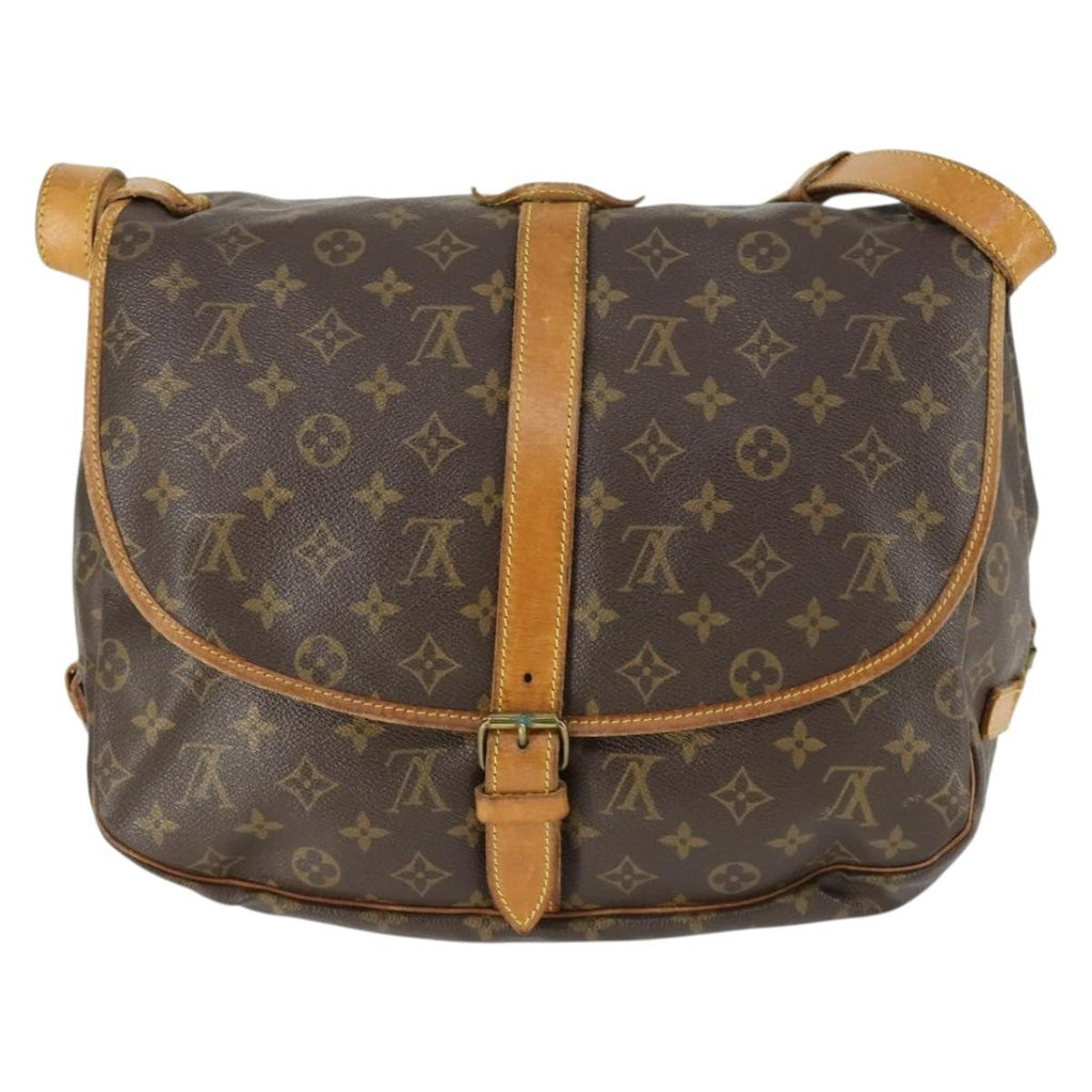 Louis Vuitton Saumur Handbag Monogram Canvas Brown Canvas Shoulder Bag