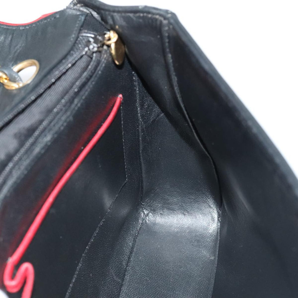 Chanel Flap Shoulder Bag Leather Black Leather Handbag