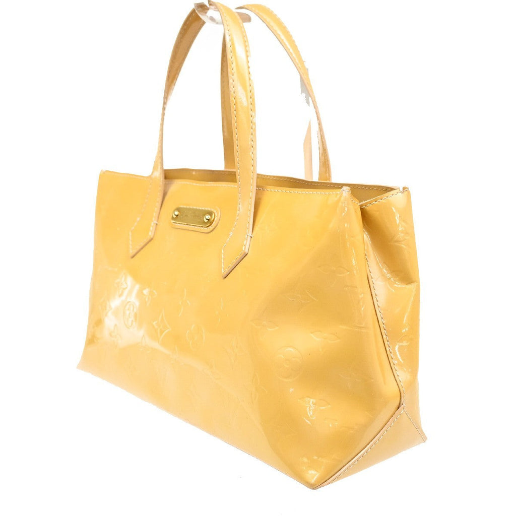 Louis Vuitton Wilshire Handbag Monogram Vernis Beige Patent_Leather Handbag