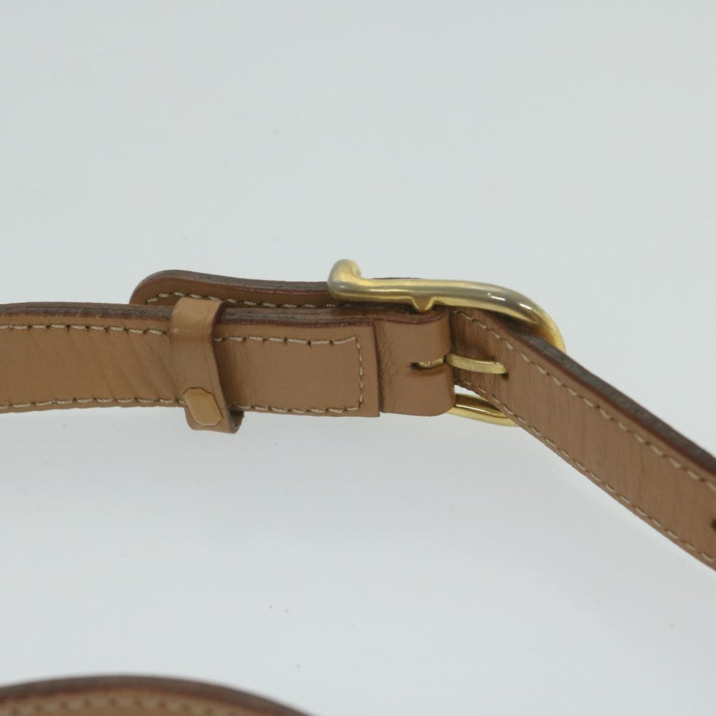 Celine Vintage Macadam Circle Logo Shoulder Bag Canvas And Leather Brown Canvas Shoulder Bag Bag