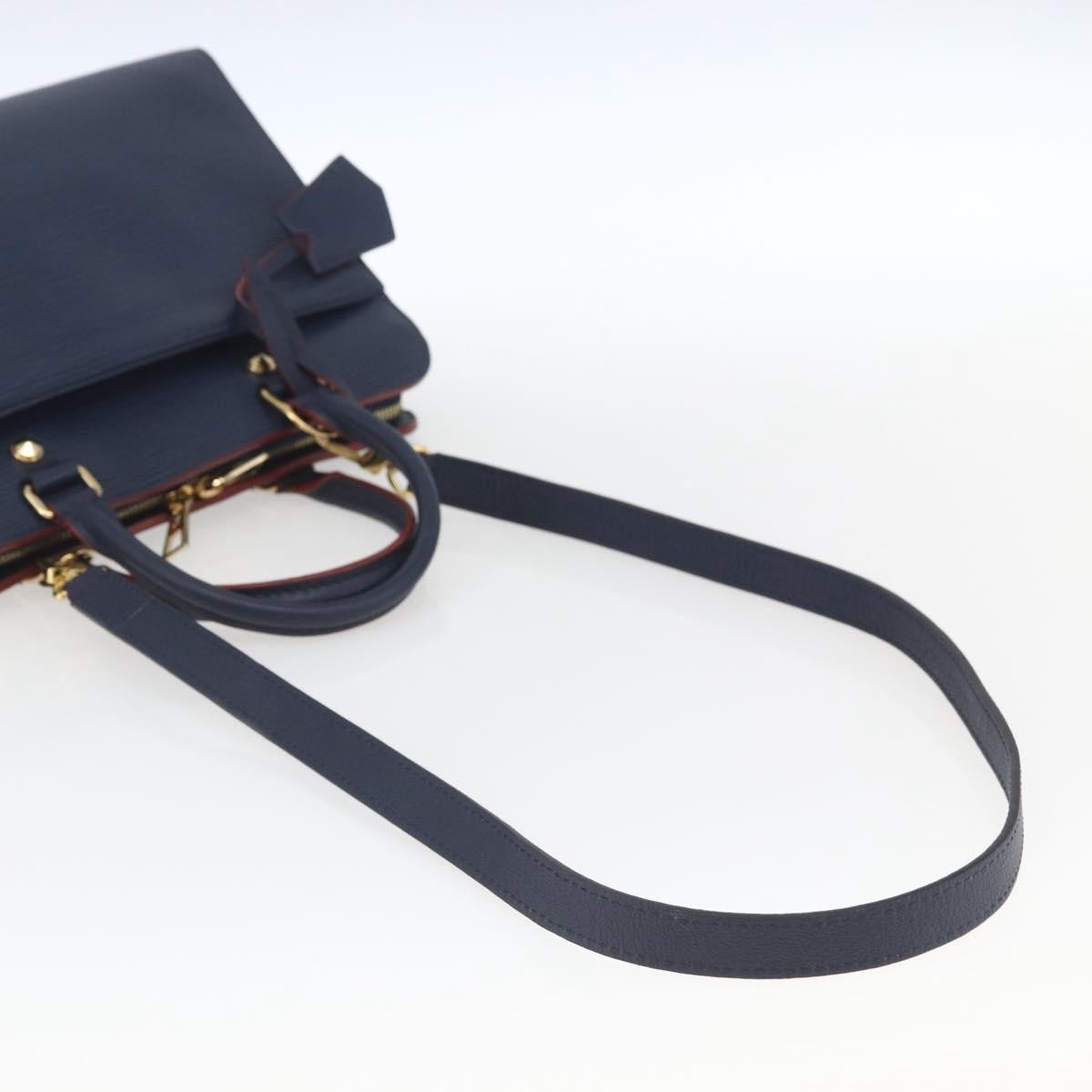 Louis Vuitton Vaneau Handbag Epi Leather Blue Leather Handbag
