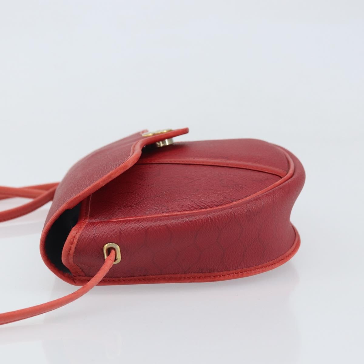 Christian Dior Vintage Honeycomb Flap Crossbody Bag Coated Canvas Red Pvc Shoulder Bag Bag (Pre-Owned)