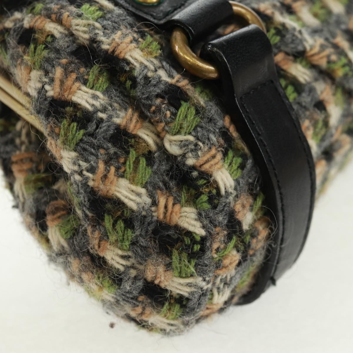 Burberry Blue Label Shoulder Bag Tweed Green Tweed Shoulder Bag