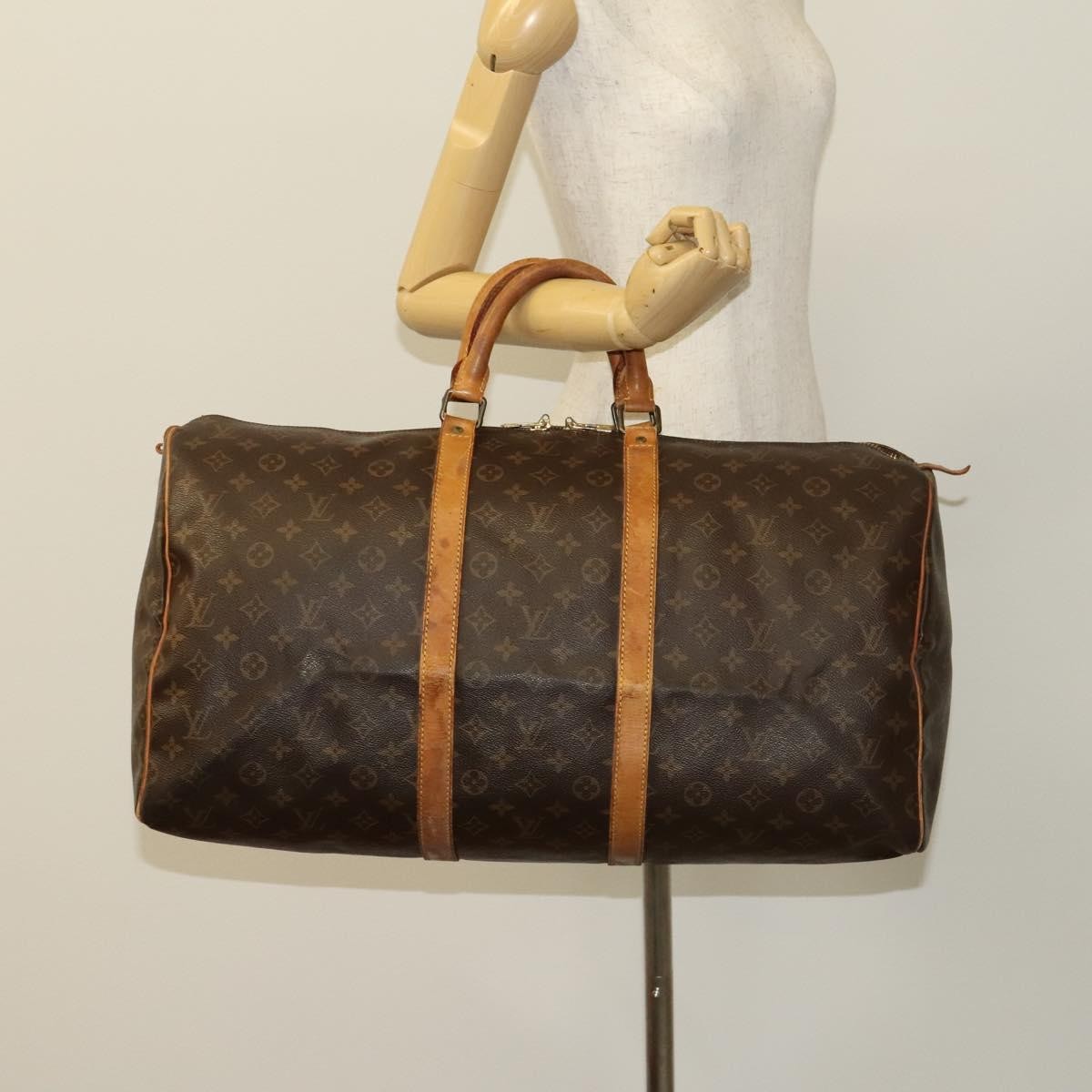 Louis Vuitton Keepall Bag Monogram Canvas Brown Canvas Travel Bag