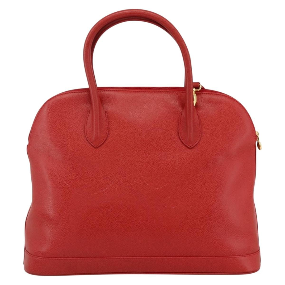 Burberry Vintage Handbag Leather Red Leather Handbag