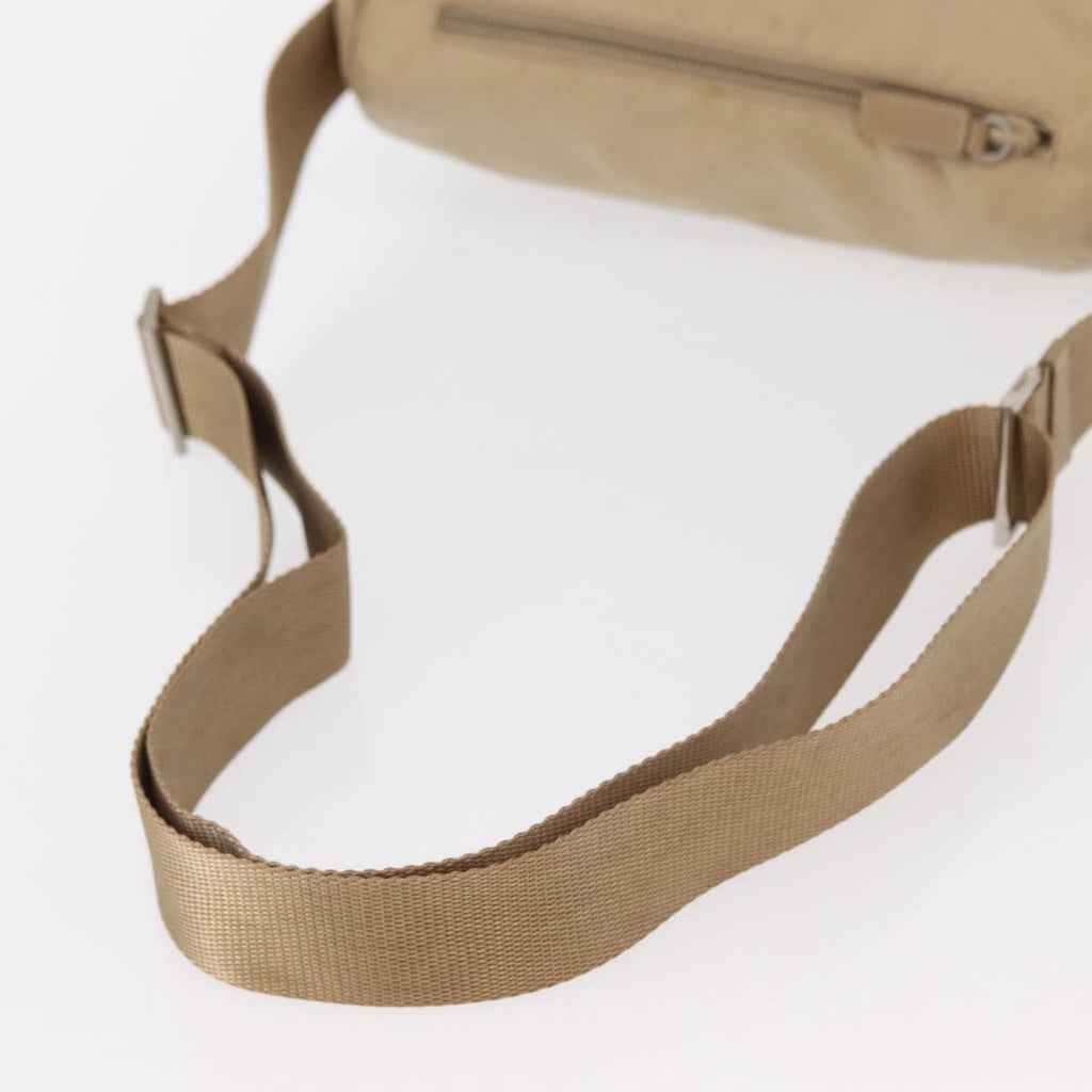 Prada Buckle Messenger Bag Tessuto Beige Nylon Shoulder Bag Bag