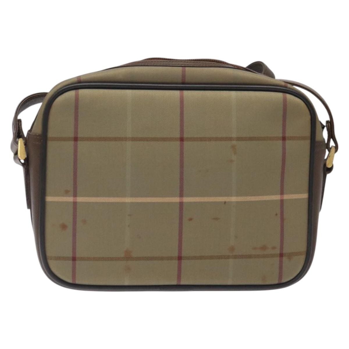 Burberry Nova Check Shoulder Bag Canvas And Leather Beige Canvas Shoulder Bag