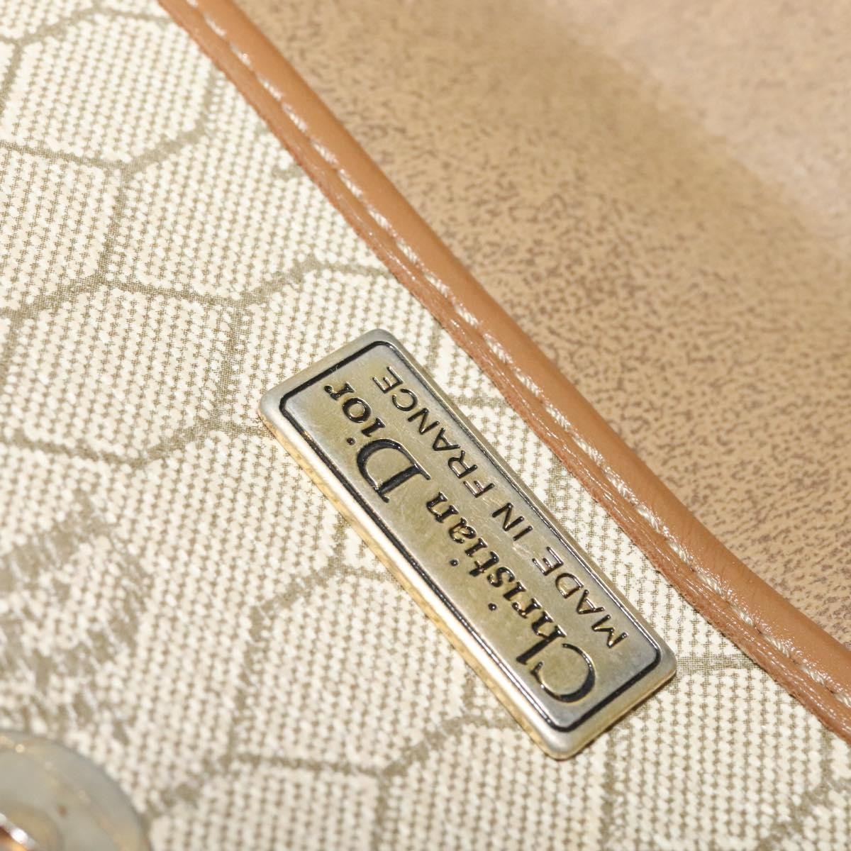 Christian Dior Vintage Honeycomb Shoulder Bag Canvas Beige Canvas Bag (Pre-Owned)