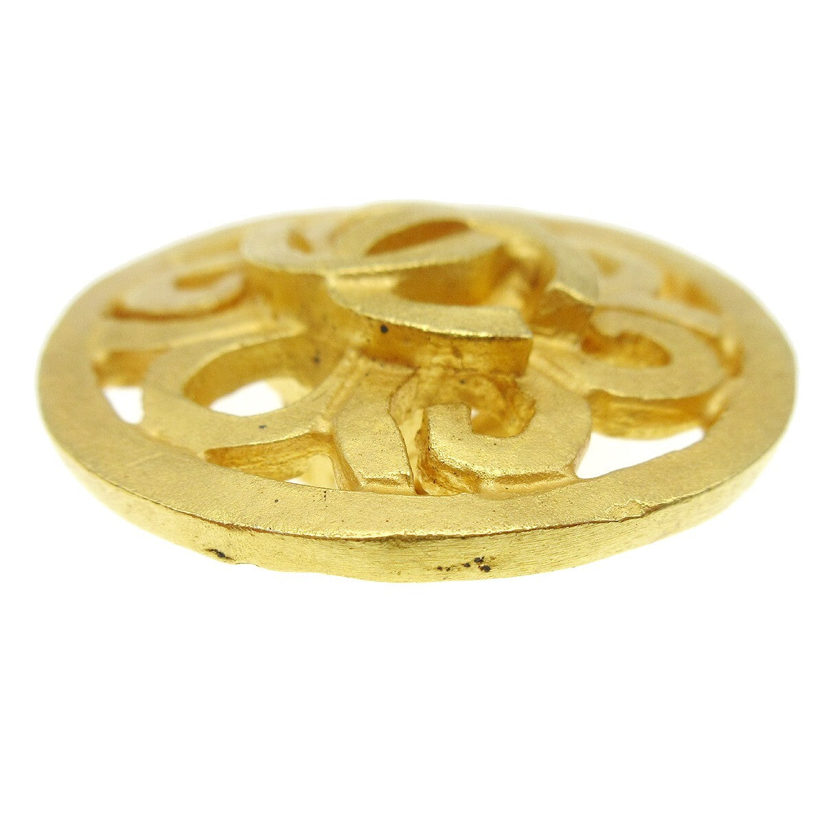 Chanel Cc Round Earrings Metal Gold Gold_Plated Earrings Jewelry
