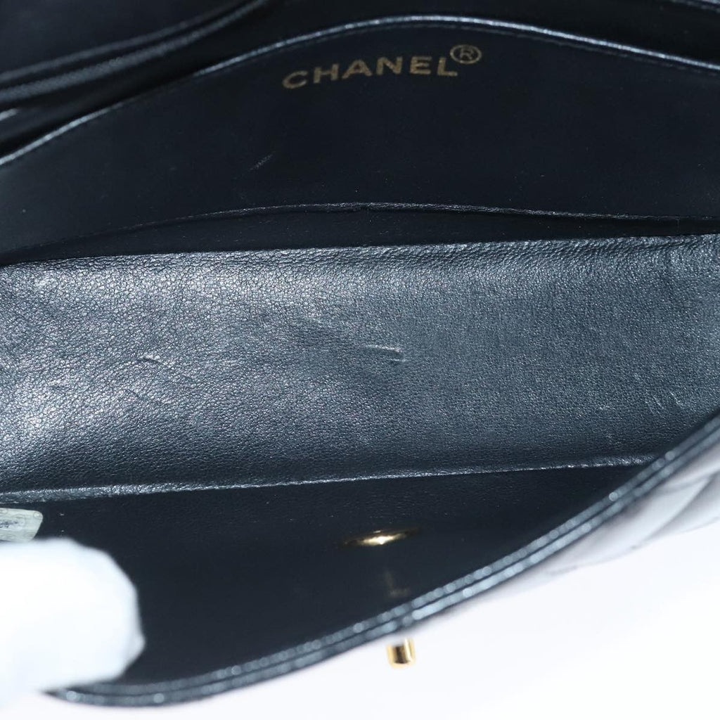 Chanel Vintage So Black Diana Flap Bag Quilted Patent Black Patent_Leather Shoulder Bag Bag