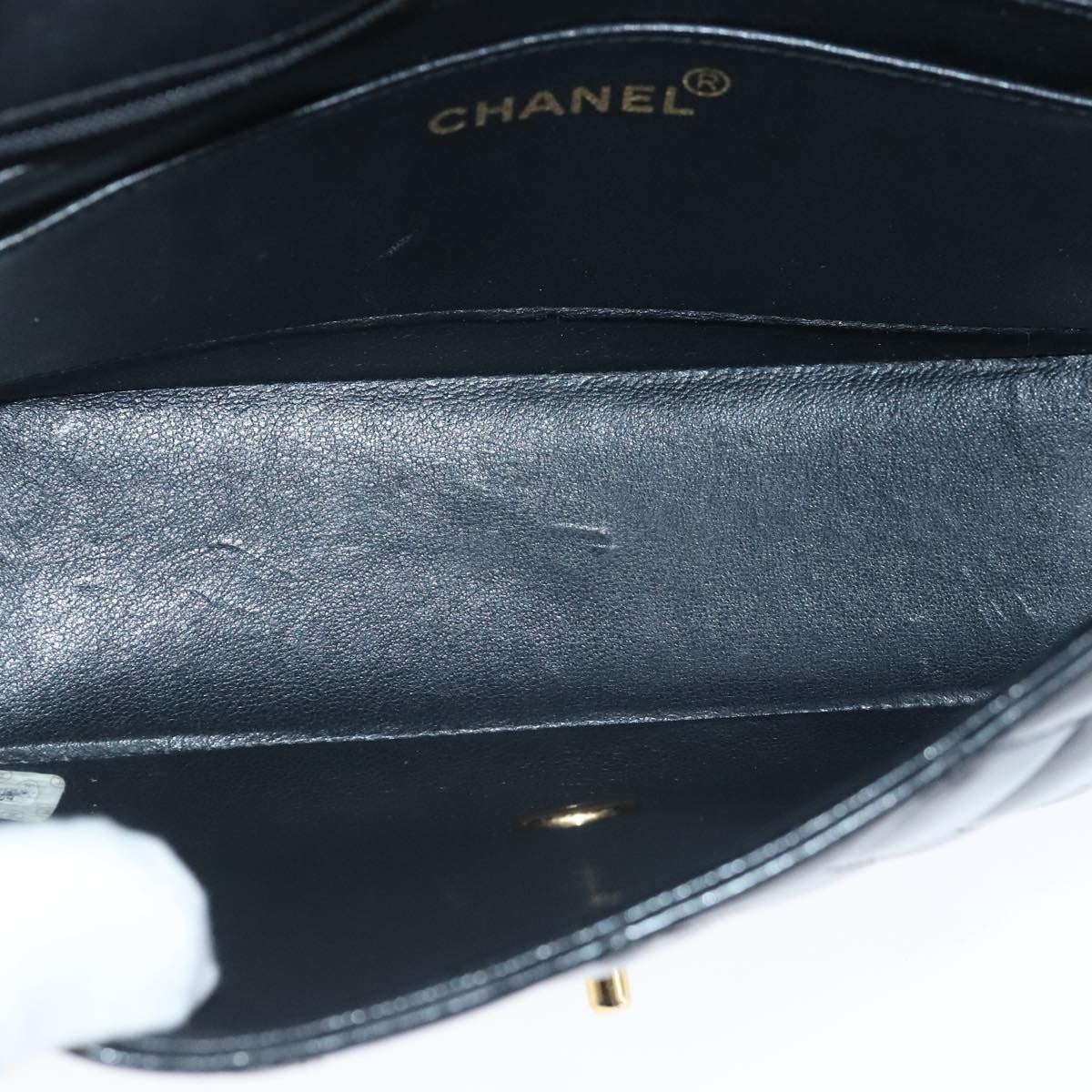 Chanel Vintage So Black Diana Flap Bag Quilted Patent Black Patent_Leather Shoulder Bag Bag