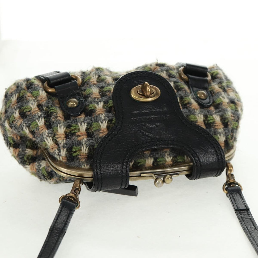 Burberry Blue Label Shoulder Bag Tweed Green Tweed Shoulder Bag