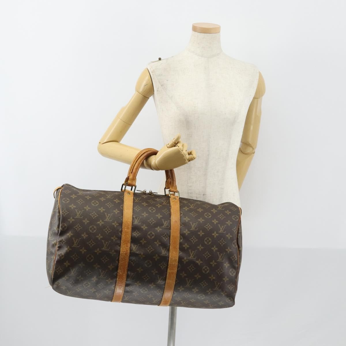 Louis Vuitton Keepall Bag Monogram Canvas Brown Canvas Travel Bag