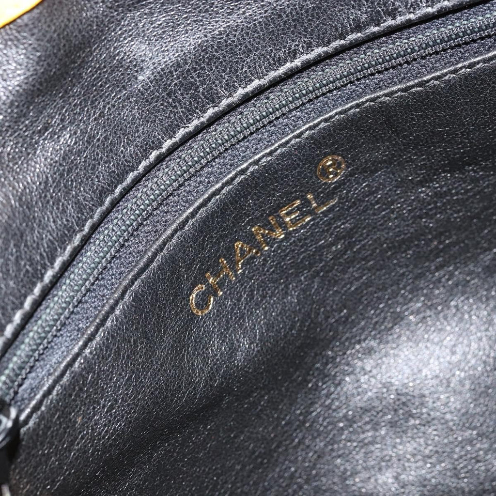Chanel Vintage Cc Fold Over Shoulder Bag Quilted Lambskin Yellow Leather Shoulder Bag Bag
