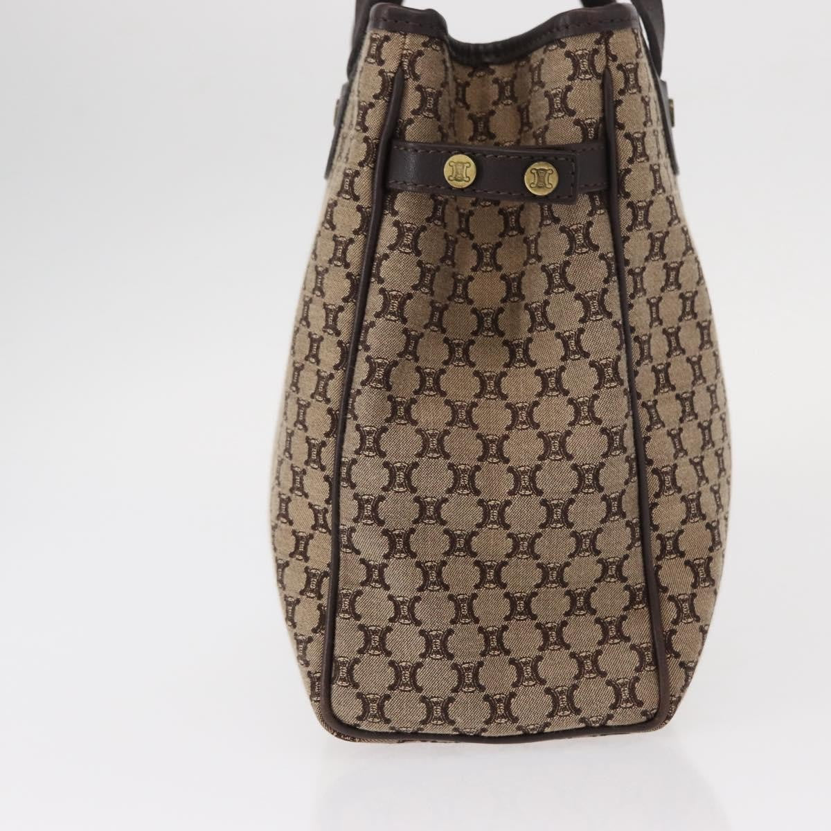 Celine Vintage Macadam Handbag Canvas Beige Canvas Handbag