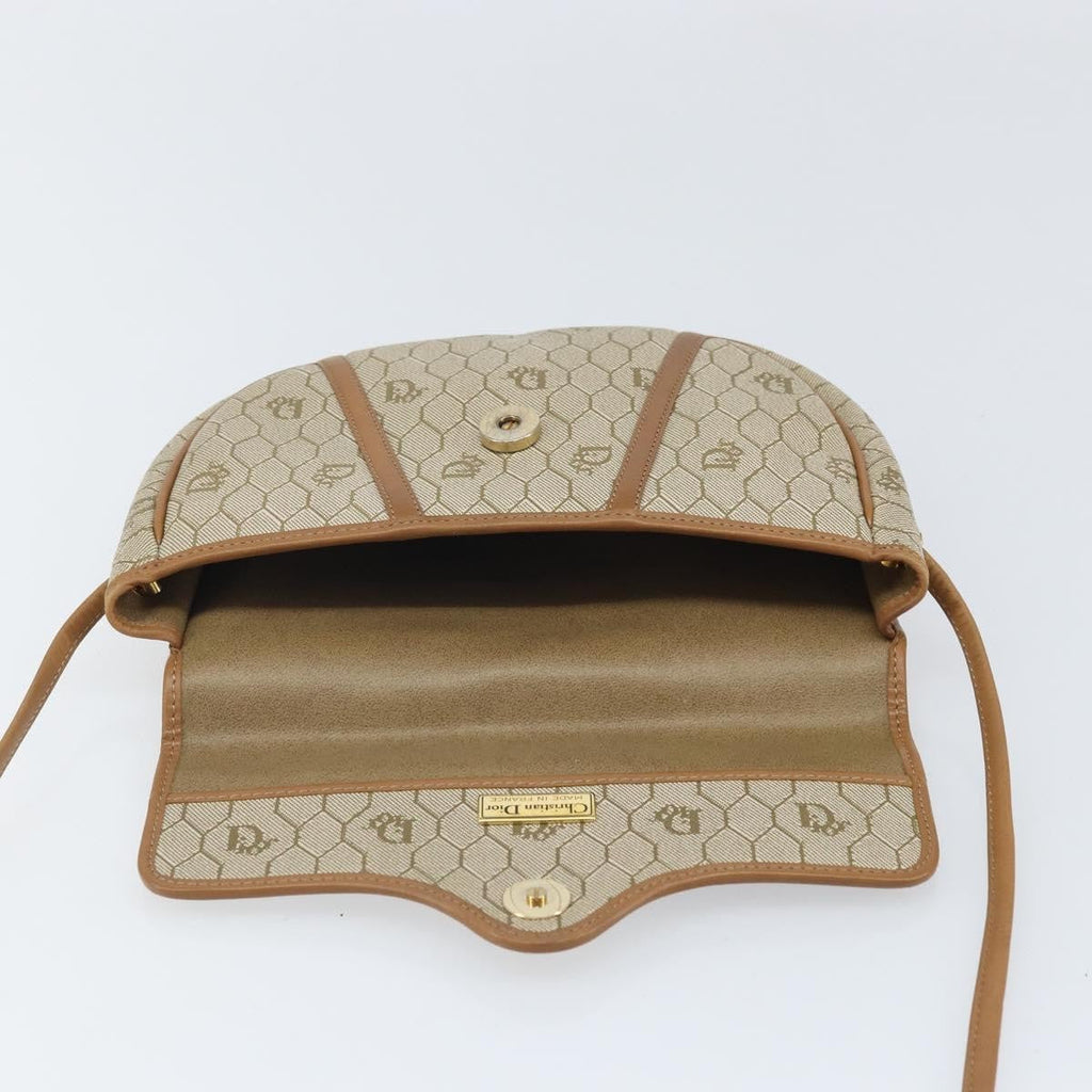 Christian Dior Vintage Honeycomb Shoulder Bag Canvas Beige Canvas Shoulder Bag Bag (Pre-Owned)
