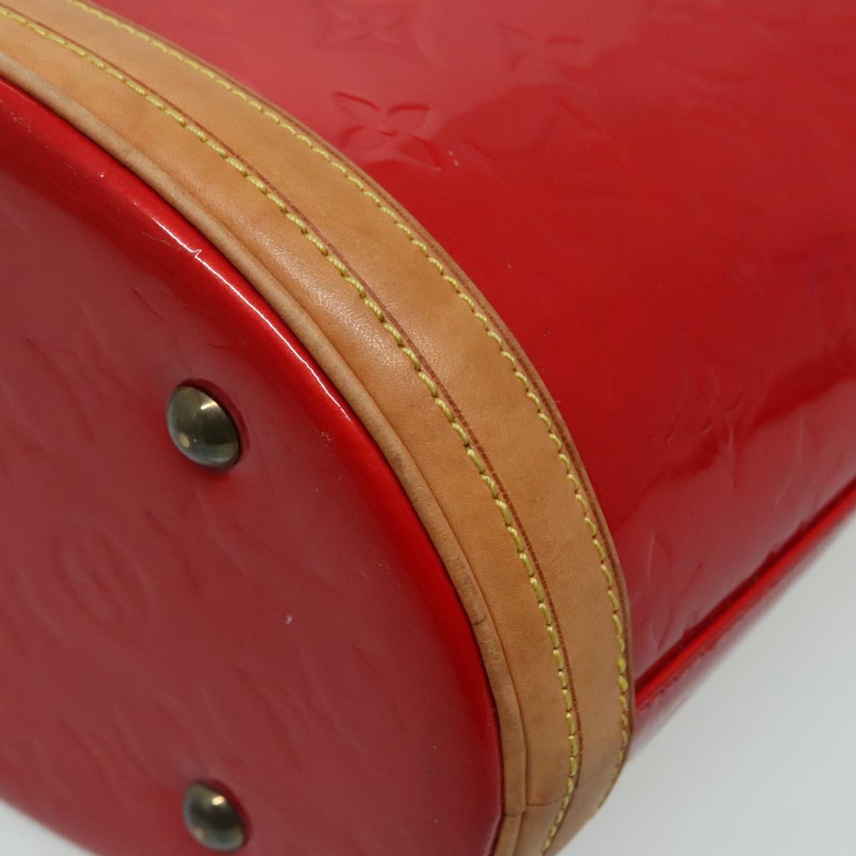 Louis Vuitton Bucket Bag Monogram Vernis Red Patent_Leather Shoulder Bag