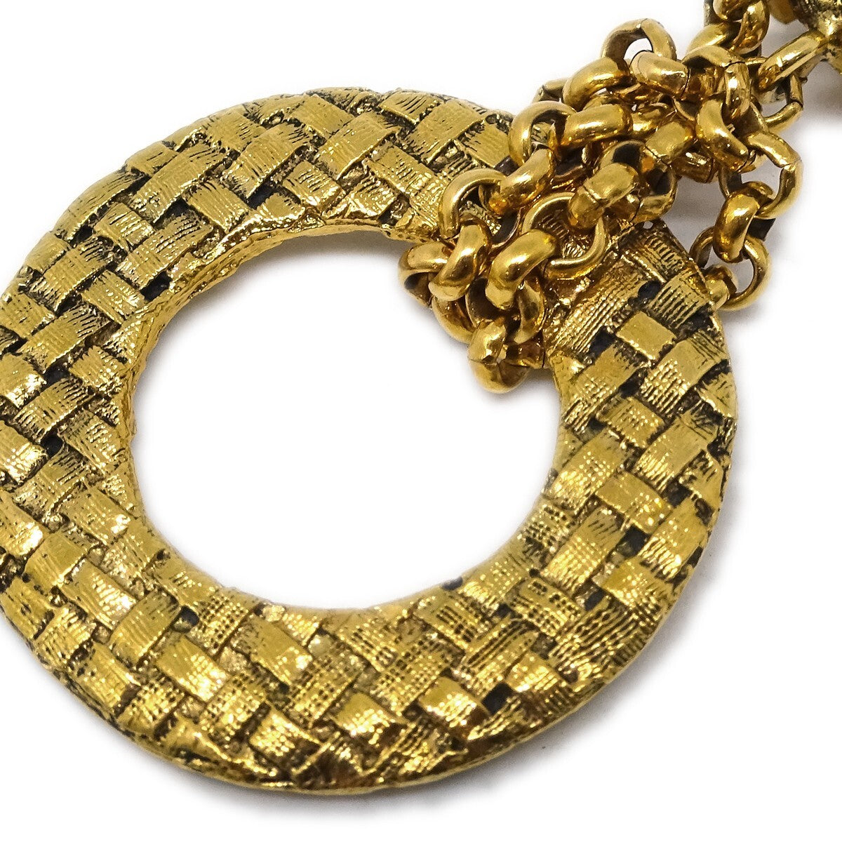 Chanel Cc Dangle Earrings Metal Gold Gold_Plated Earrings Jewelry