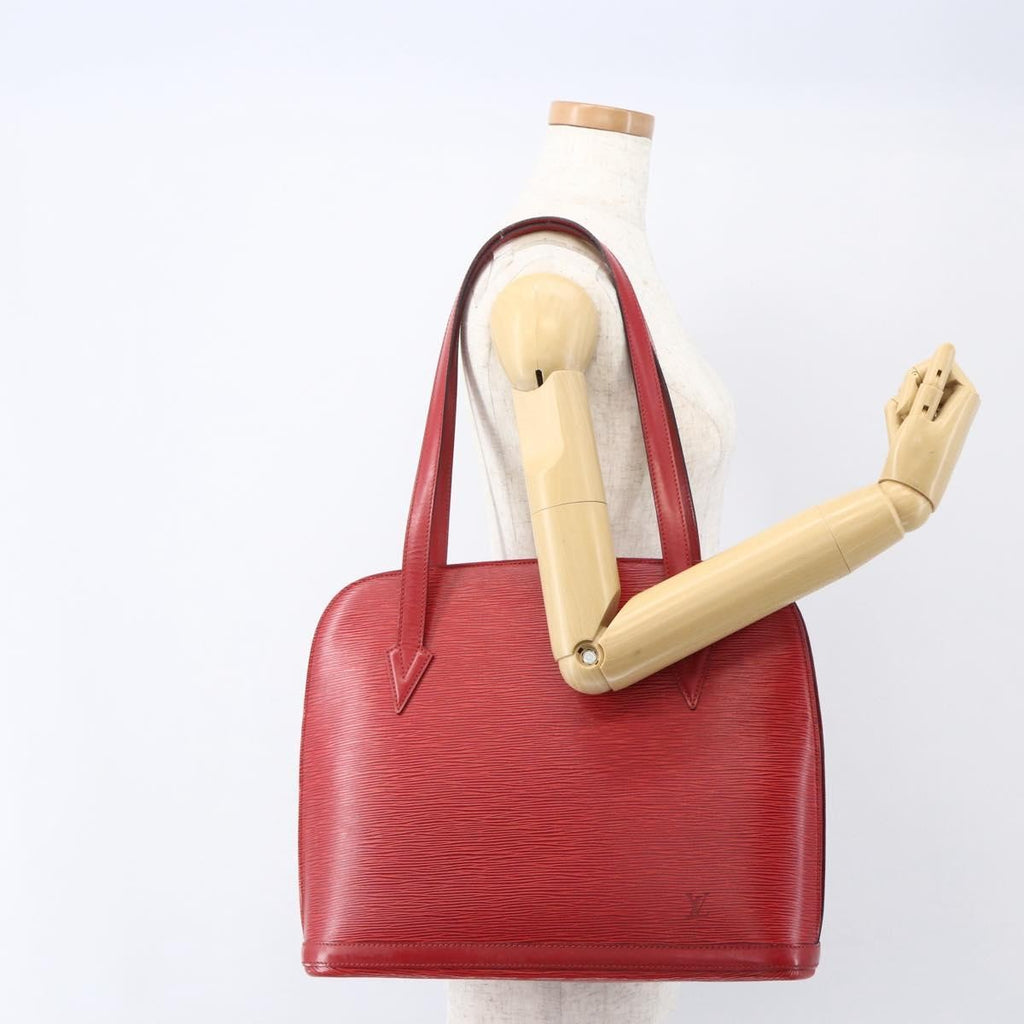 Louis Vuitton Lussac Handbag Epi Leather Red Leather Shoulder Bag