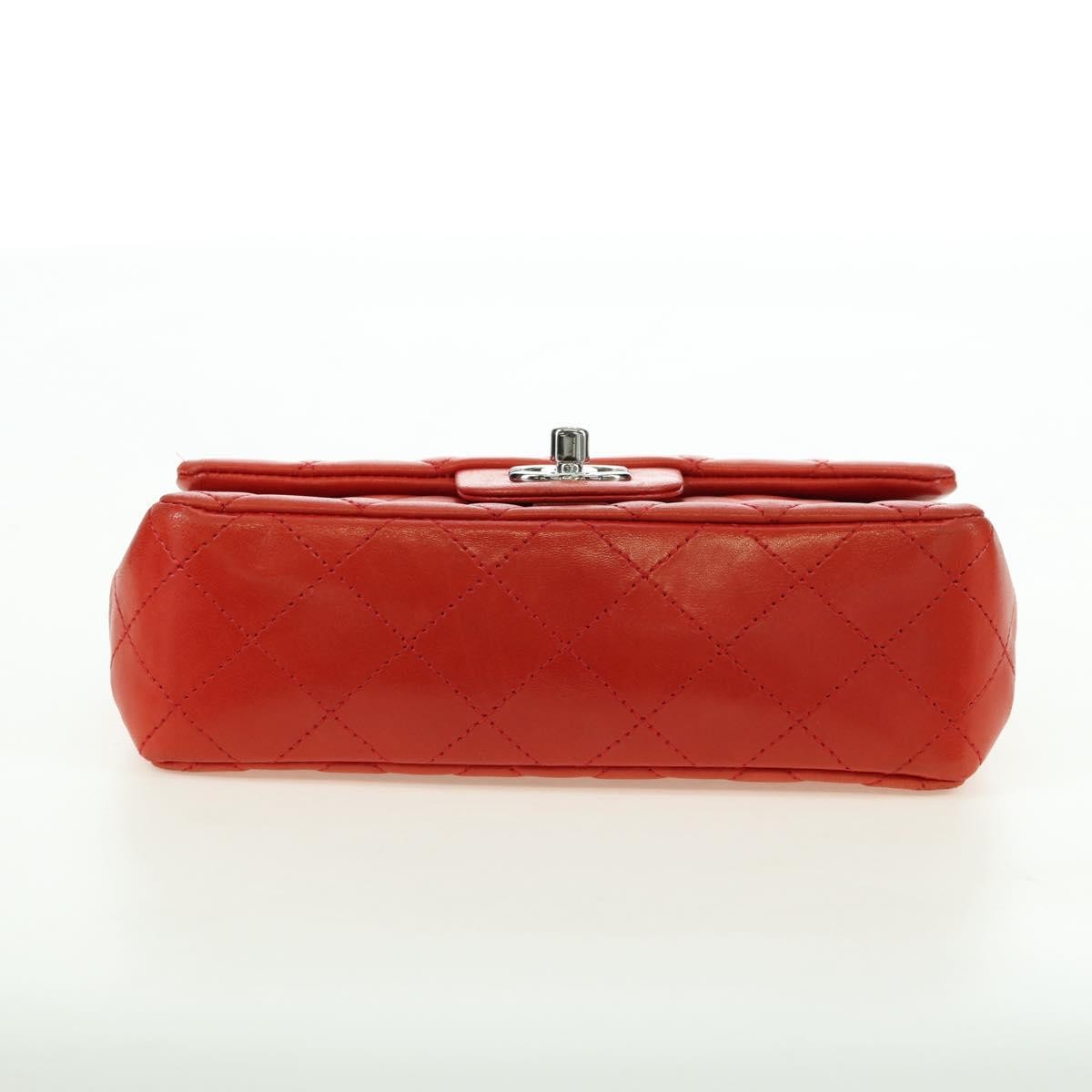 Chanel Flap Shoulder Bag Leather Red Leather Handbag