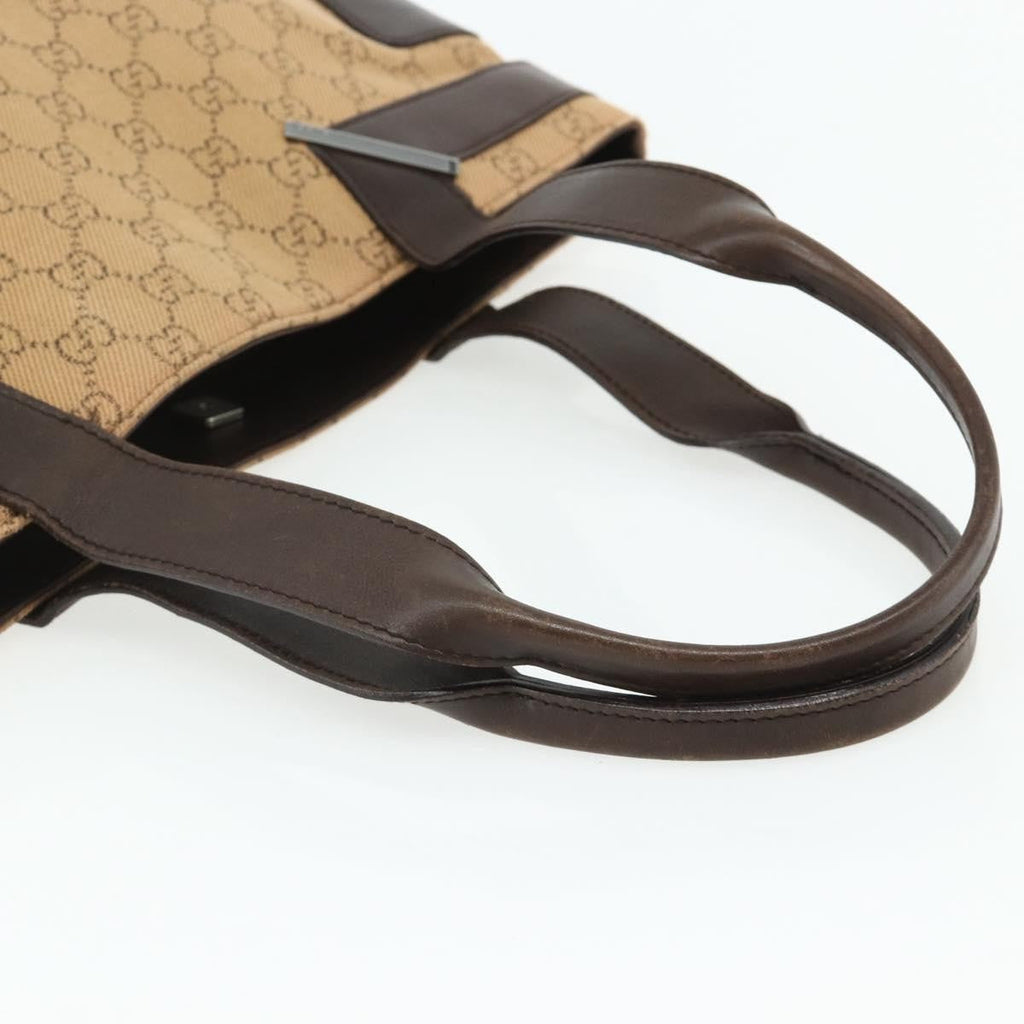 Gucci Vintage Tote Canvas Beige Canvas Tote Bag Bag (Pre-Owned)