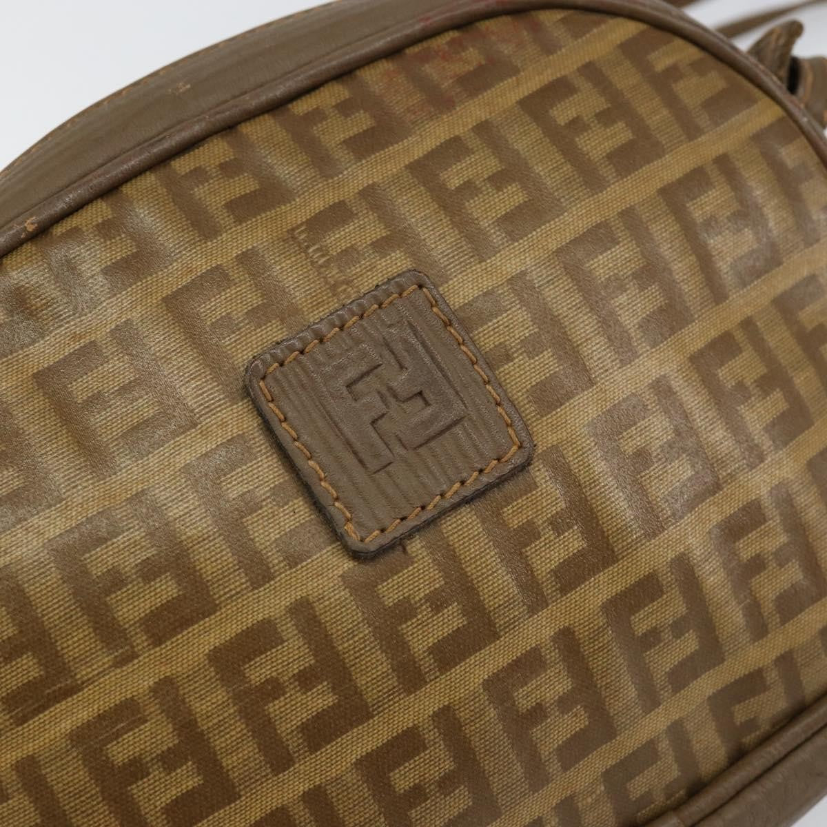 Fendi Zucchino Canvas Beige Canvas Shoulder Bag Bag