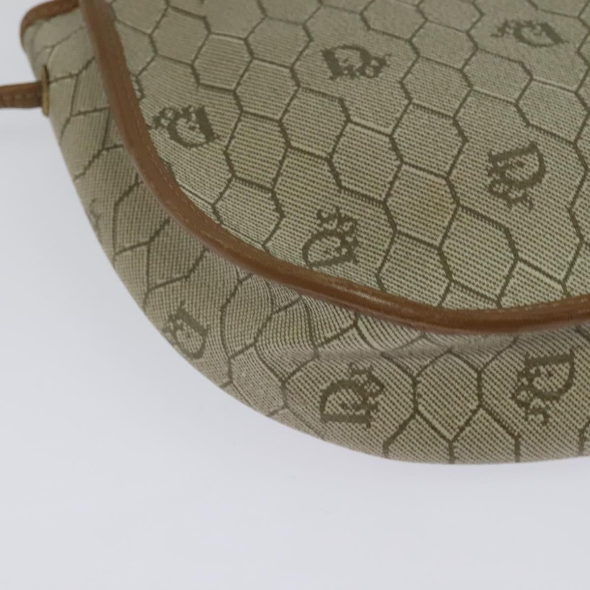 Christian Dior Vintage Honeycomb Shoulder Bag Canvas Beige Canvas Bag (Pre-Owned)