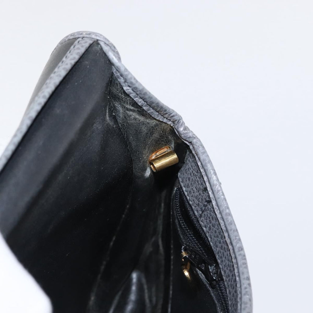 Christian Dior Vintage Cd Logo Shoulder Bag Leather Gray Leather Shoulder Bag Bag (Pre-Owned)