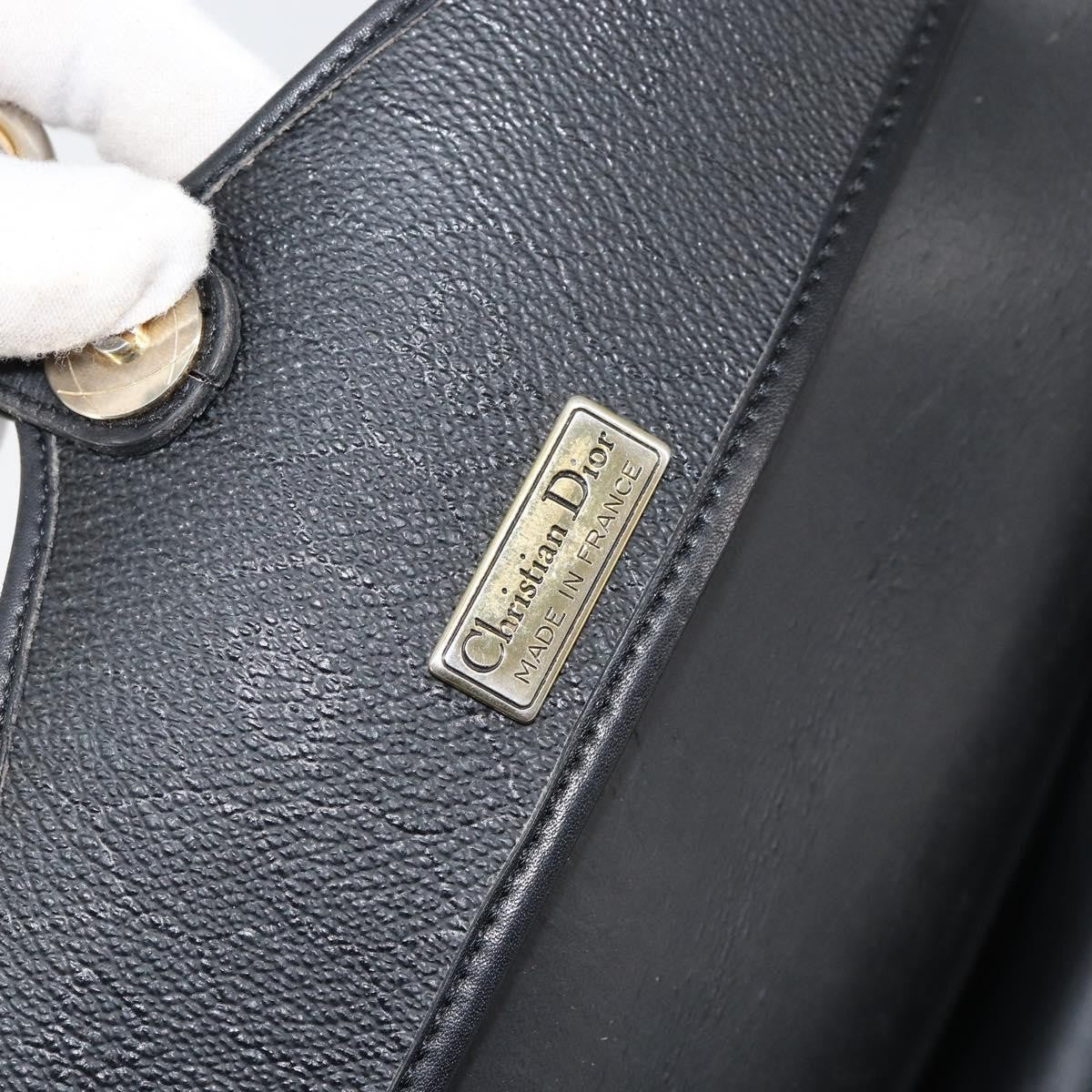Christian Dior Vintage Honeycomb Flap Crossbody Bag Canvas And Leather Black Canvas Shoulder Bag Bag (Pre-Owned)
