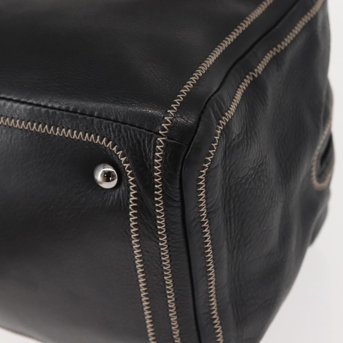 Chanel Cc Bowler Quilted Caviar Black Leather Handbag
