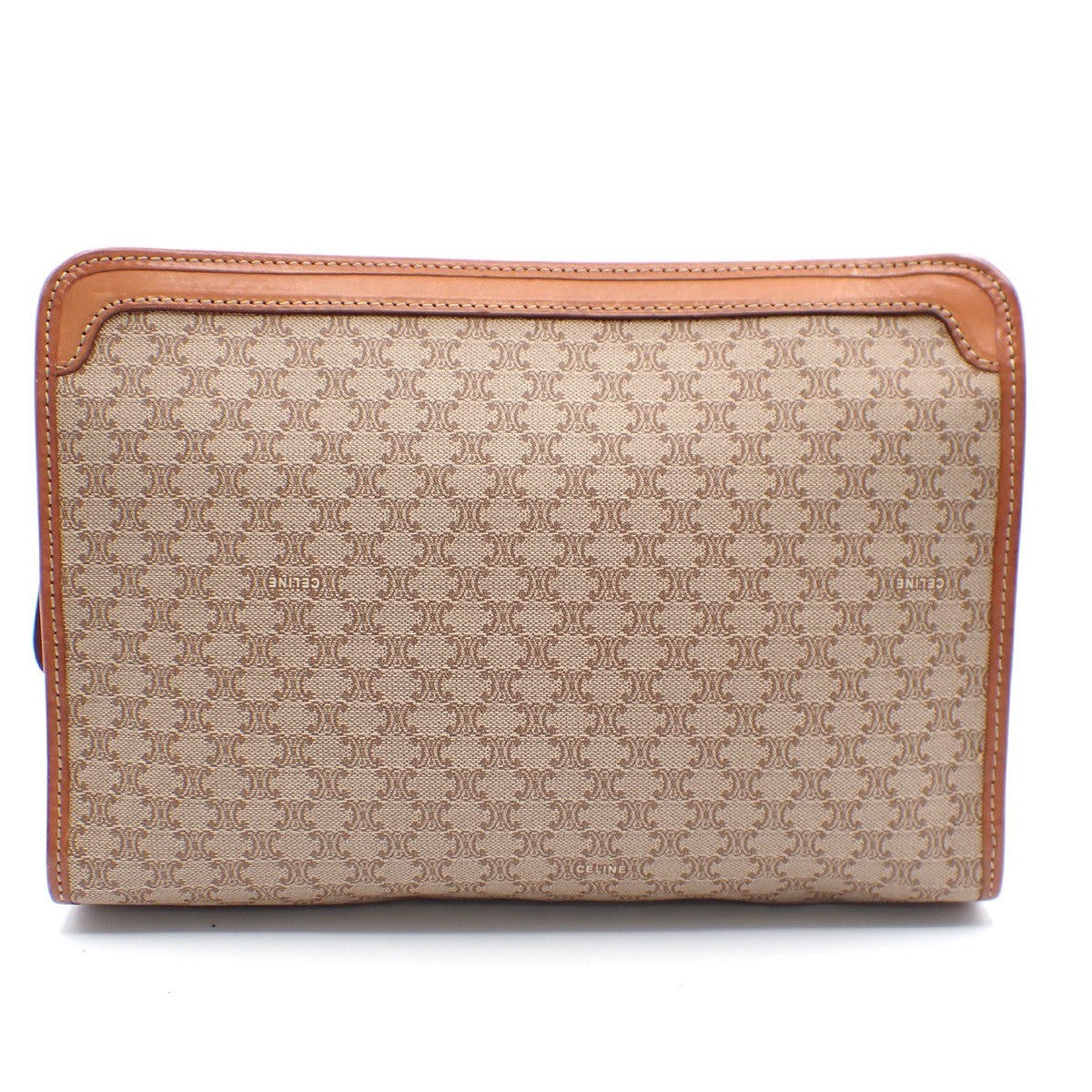 Celine Macadam Pochette Canvas And Leather Brown Canvas Clutche & Pouche Bag