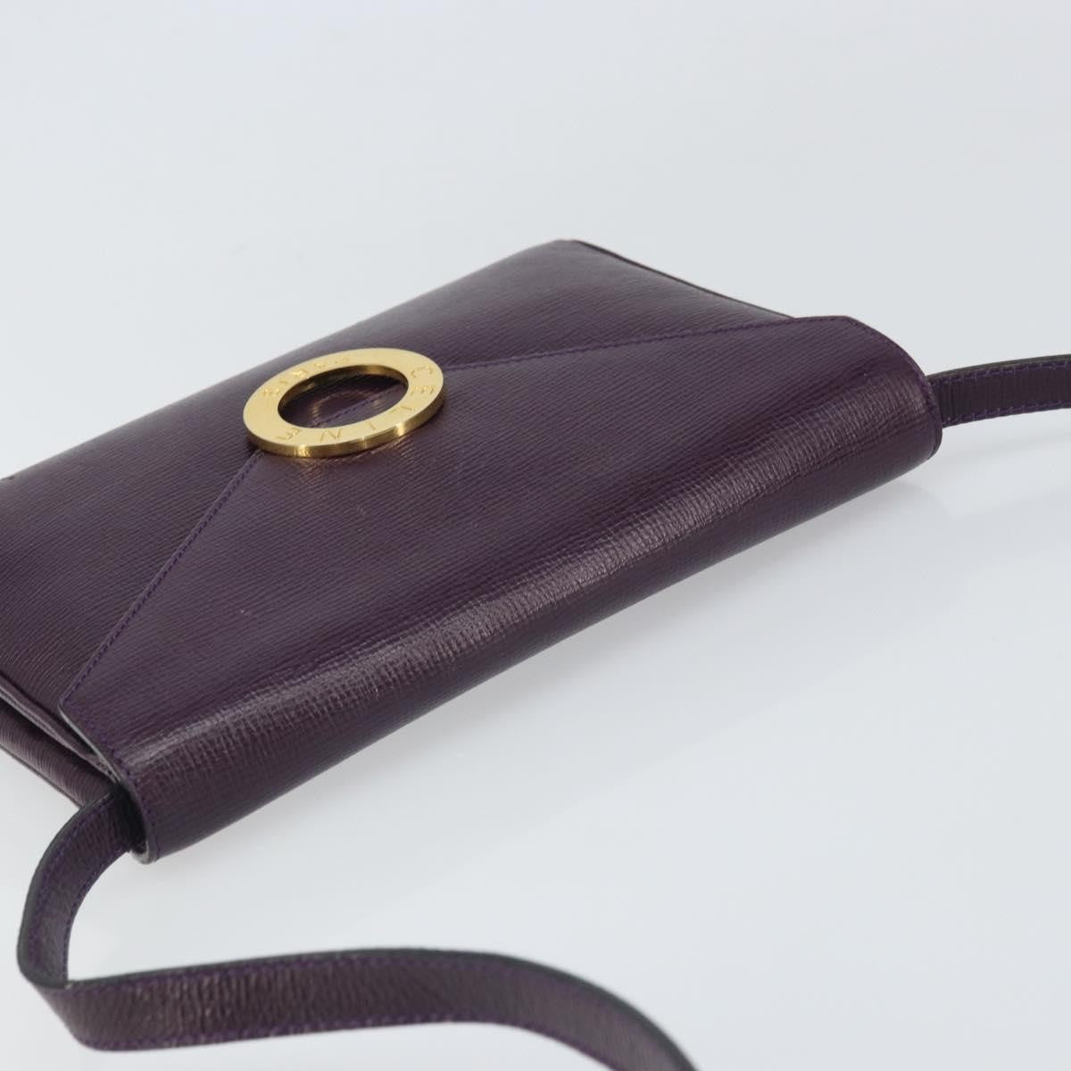 Celine Circle Logo Shoulder Bag Leather Purple Leather Shoulder Bag Bag