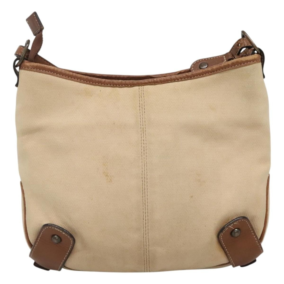 Burberry Blue Label Shoulder Bag Canvas Beige Canvas Shoulder Bag