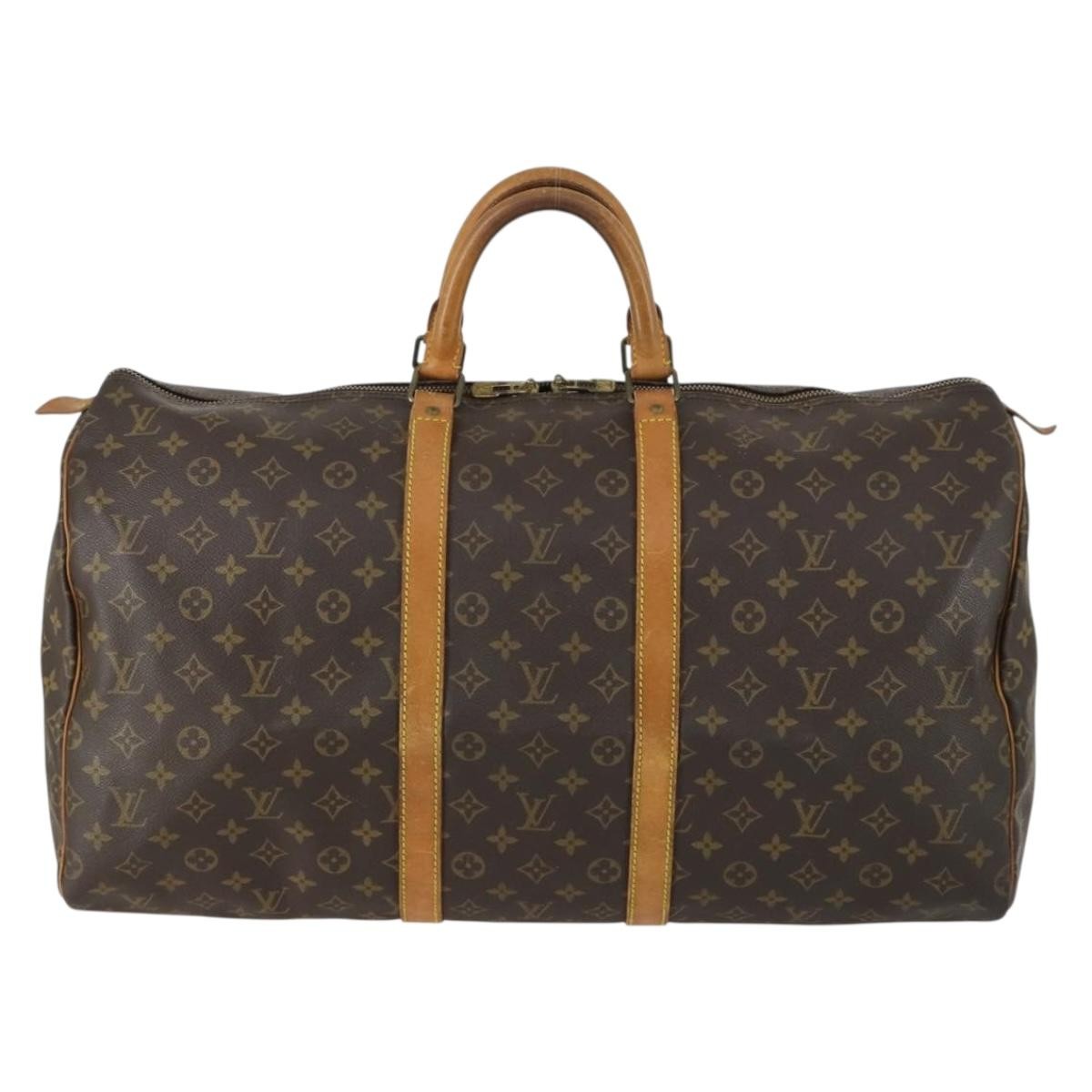 Louis Vuitton Keepall Bag Monogram Canvas Brown Canvas Travel Bag