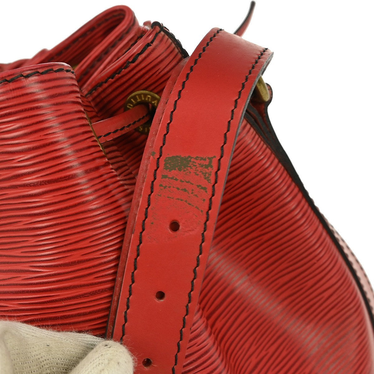 Louis Vuitton Petit Noe Handbag Epi Leather Red Leather Shoulder Bag