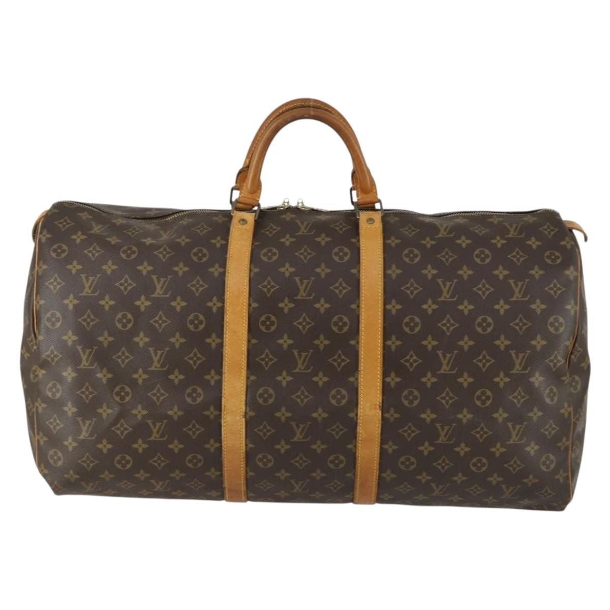 Louis Vuitton Keepall Bag Monogram Canvas Brown Canvas Travel Bag
