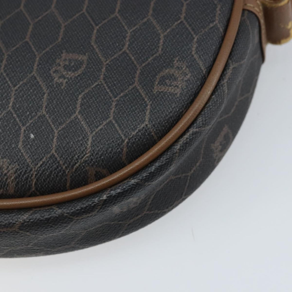 Christian Dior Vintage Honeycomb Shoulder Bag Canvas And Leather Black Canvas Shoulder Bag Bag (Pre-Owned)