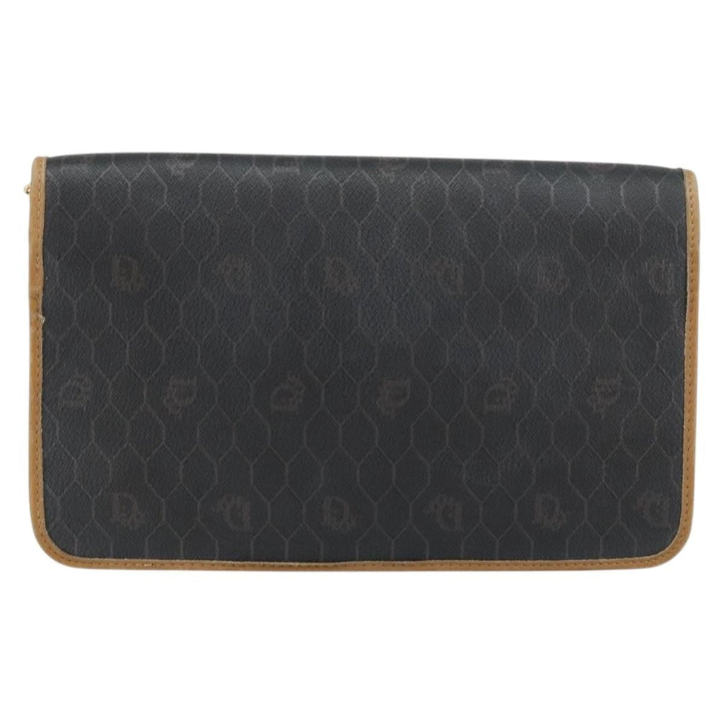 Christian Dior Vintage Honeycomb Clutch Canvas Black Canvas Clutche & Pouche Bag (Pre-Owned)