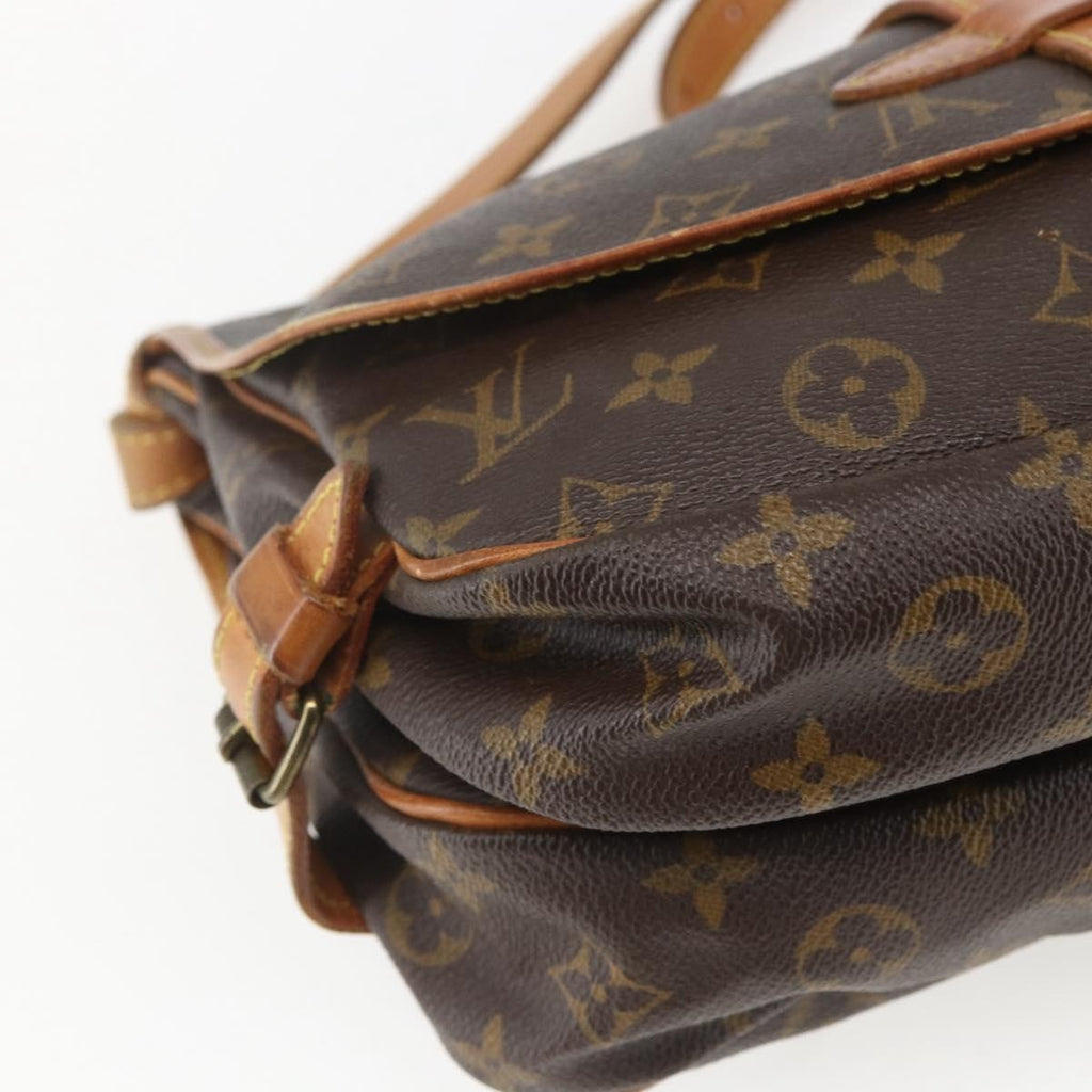Louis Vuitton Saumur Handbag Monogram Canvas Brown Canvas Shoulder Bag
