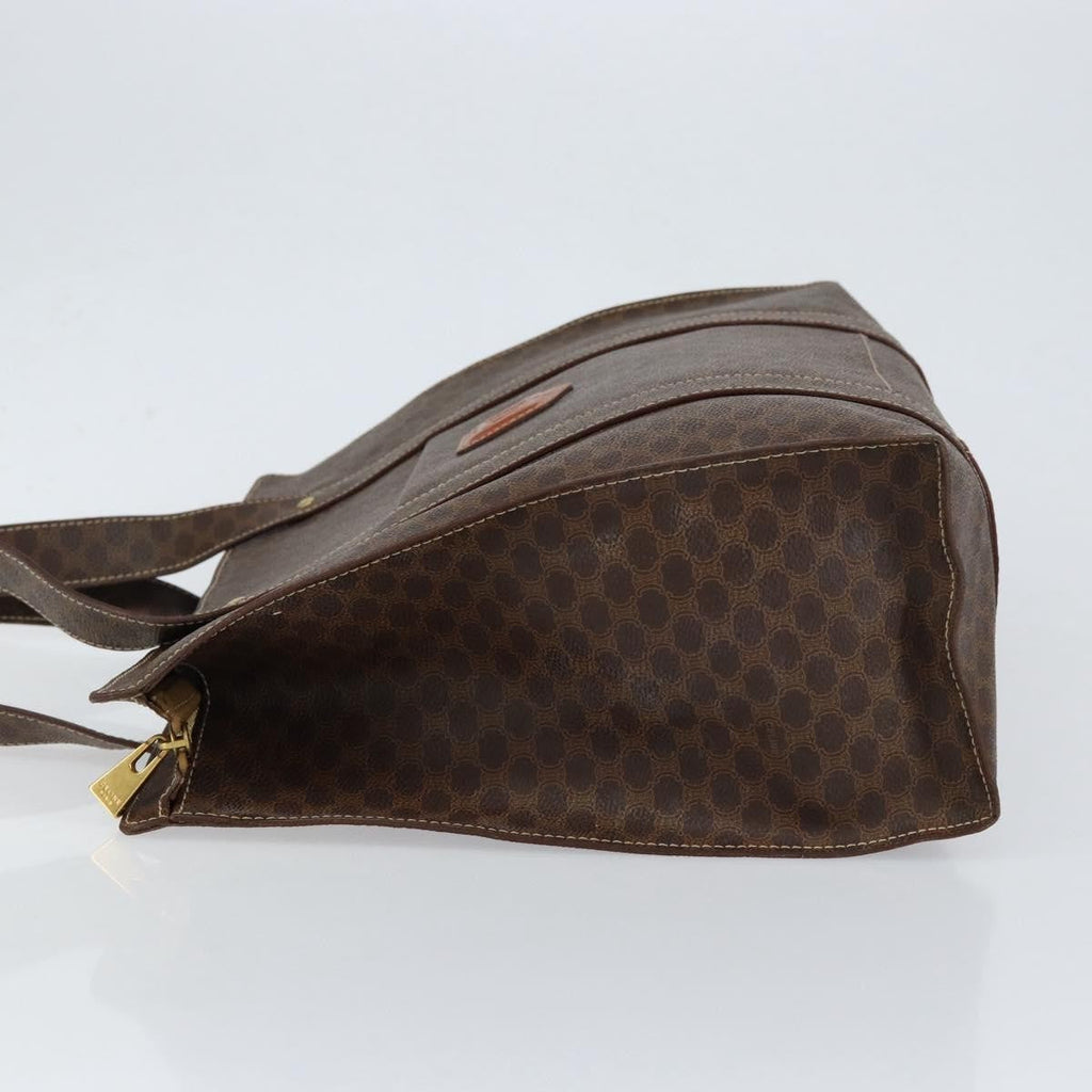 Celine Vintage Macadam Tote Bag Canvas Brown Canvas Tote Bag Bag