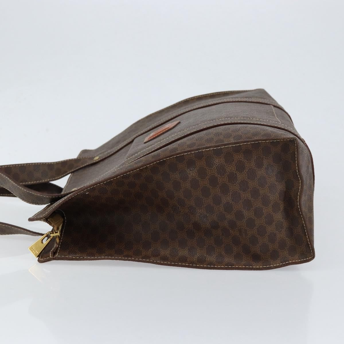 Celine Vintage Macadam Tote Bag Canvas Brown Canvas Tote Bag Bag