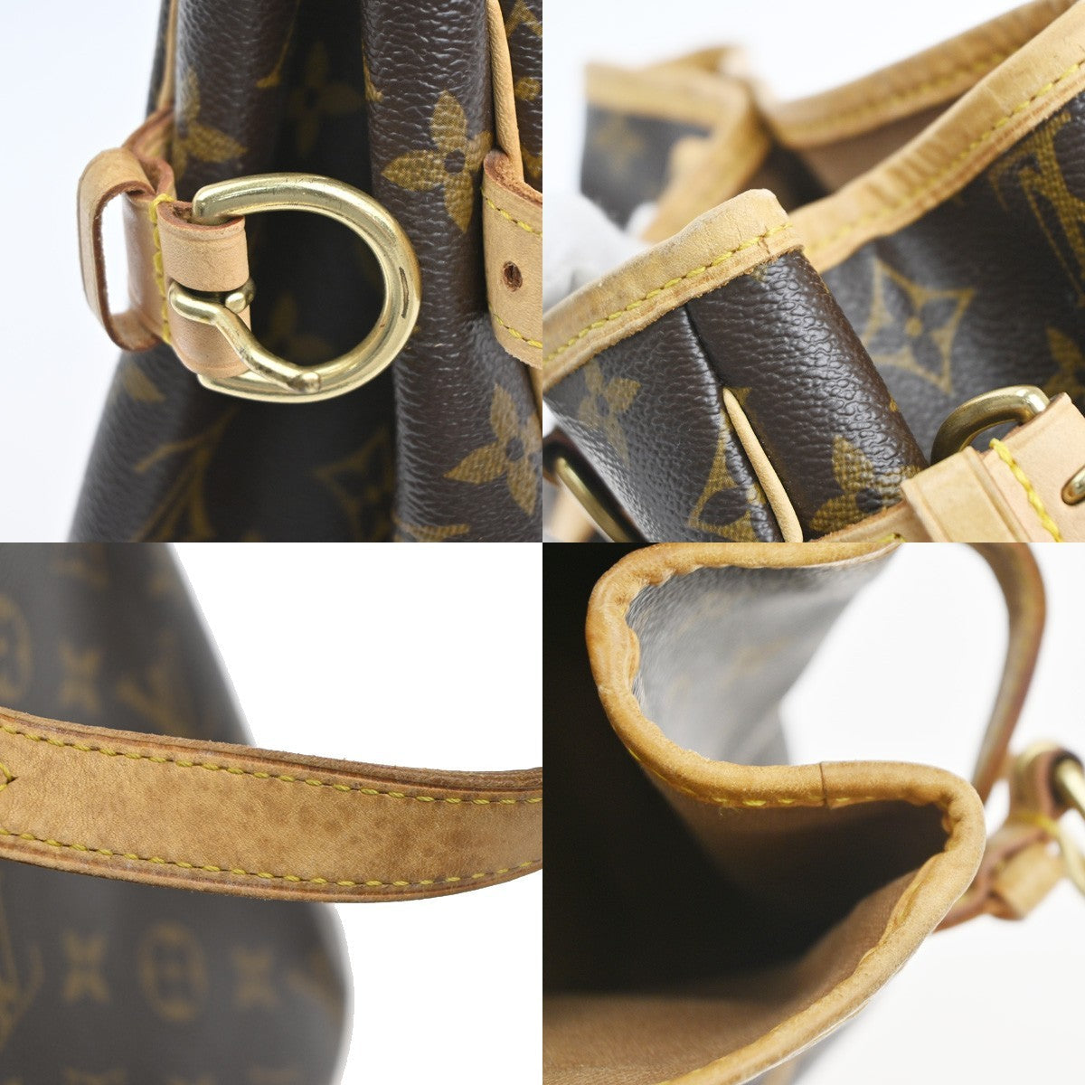 Louis Vuitton Batignolles Handbag Monogram Canvas Brown Leather Handbag