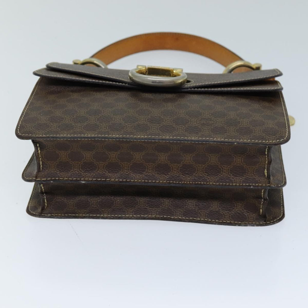 Celine Macadam Handbag Macadam With Leather Brown Canvas Handbag