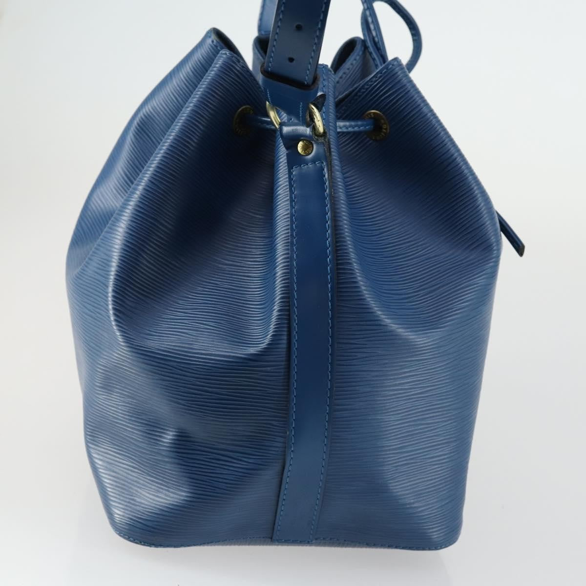 Louis Vuitton Petit Noe Handbag Epi Leather Blue Leather Shoulder Bag