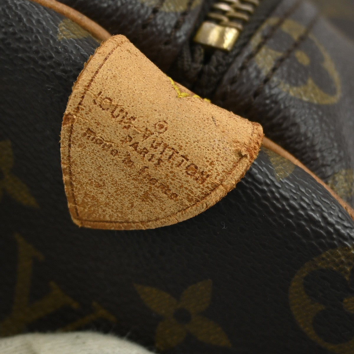 Louis Vuitton Keepall Bag Monogram Canvas Brown Leather Travel Bag