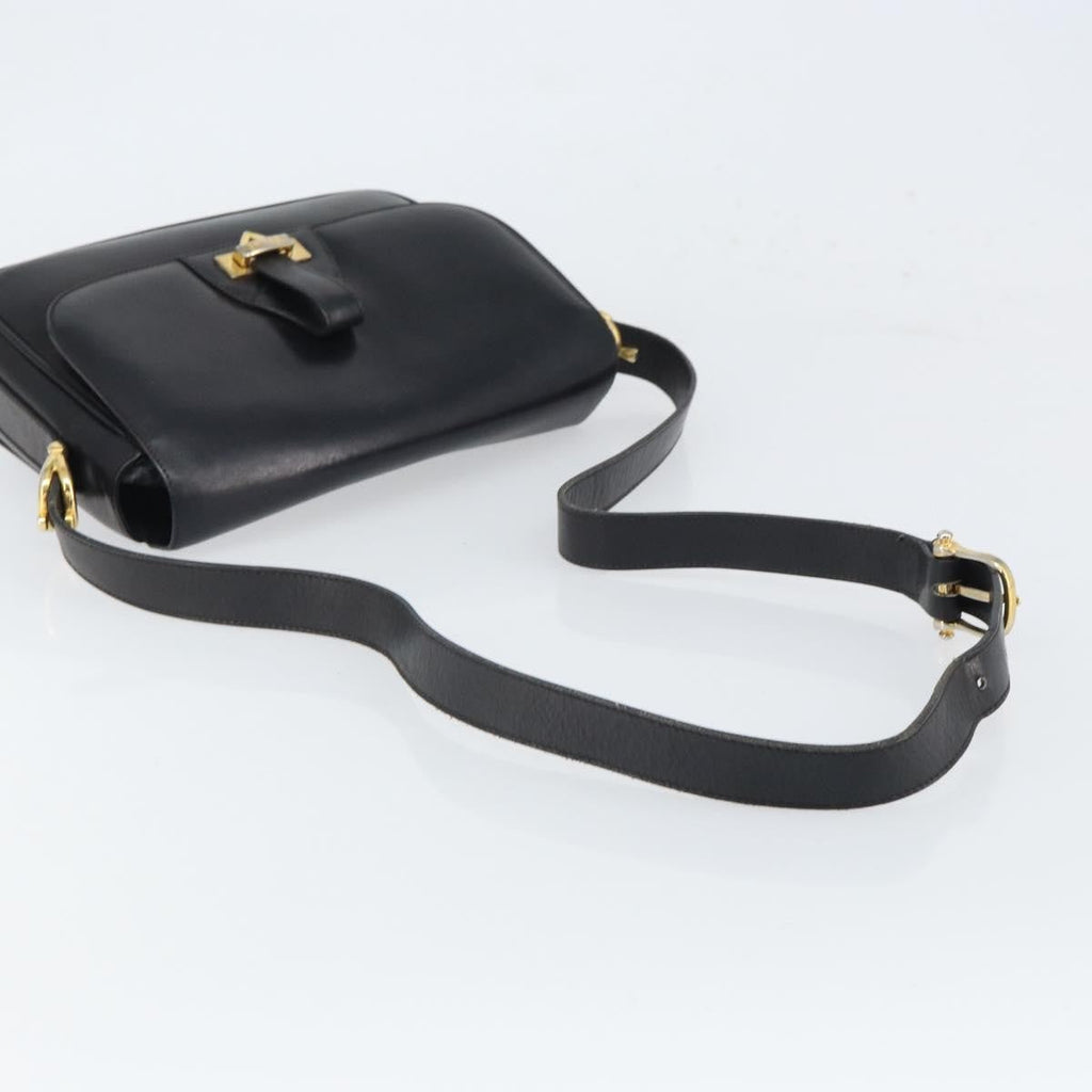 Celine Vintage Shoulder Bag Leather Black Leather Shoulder Bag Bag