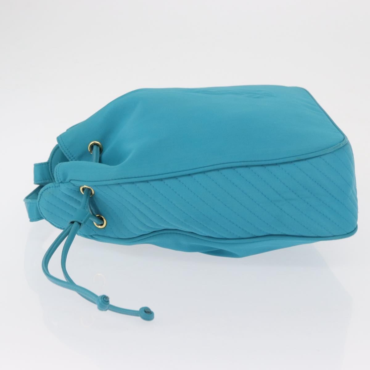 Saint Laurent Vintage Shoulder Bag Nylon Turquoise Nylon Shoulder Bag Bag (Pre-Owned)