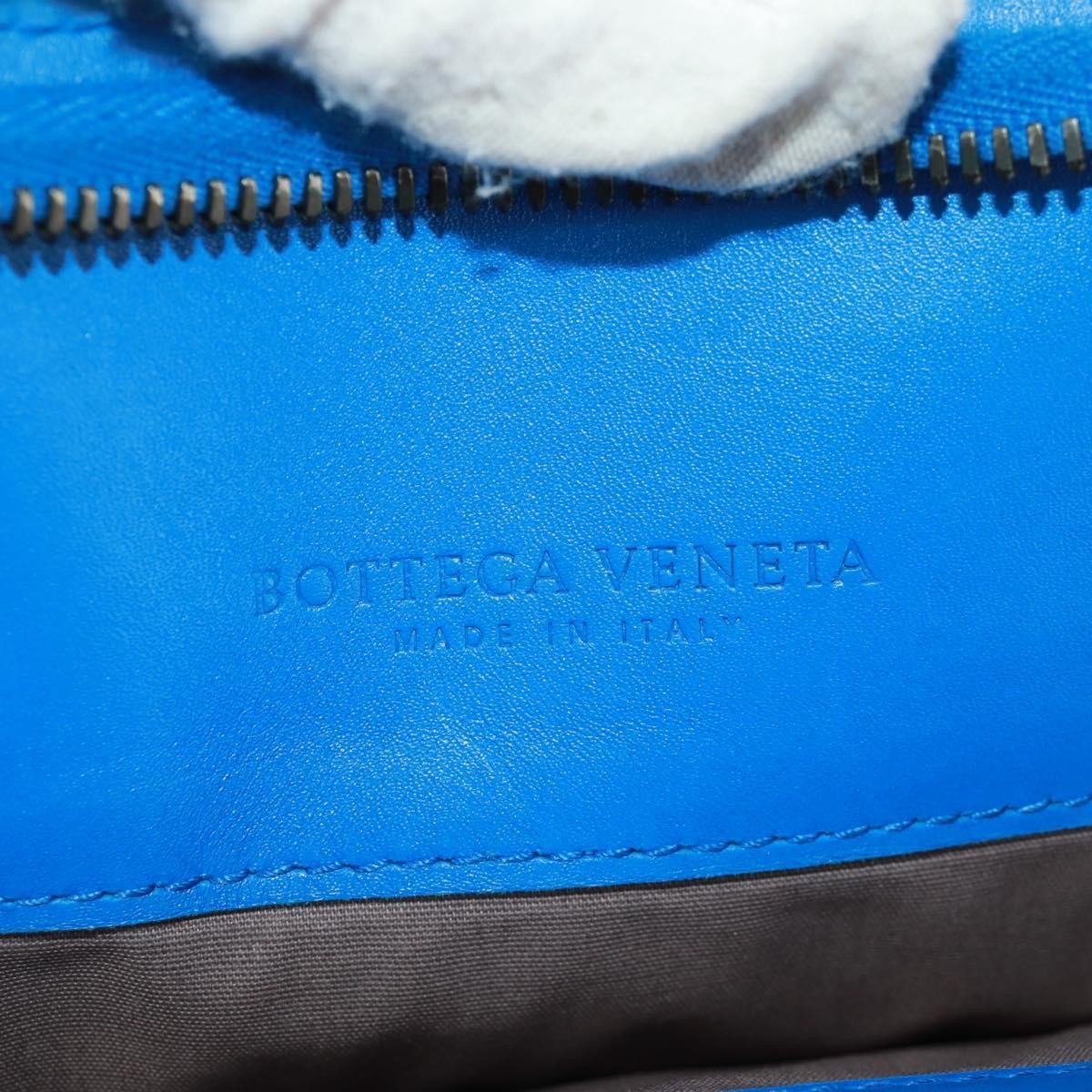 Bottega Veneta Top Zip Briefcase Intrecciato Nappa Blue Leather Briefcase Bag